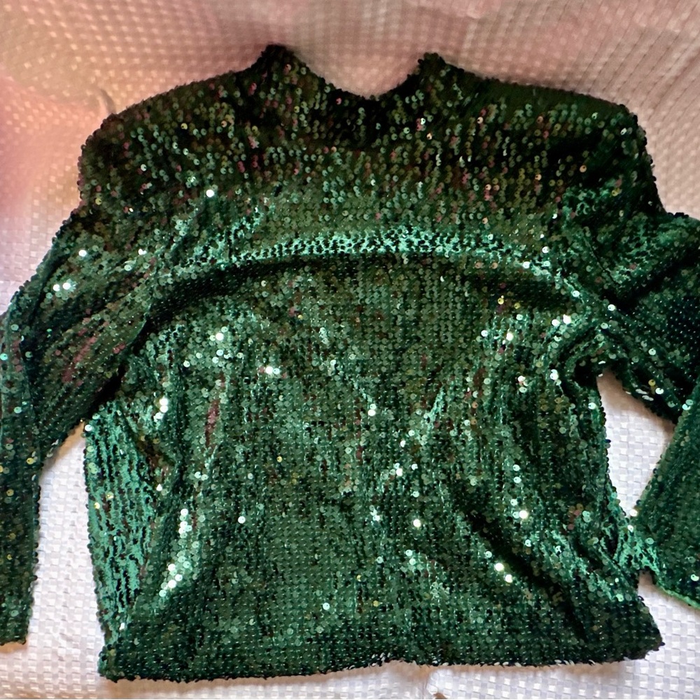 Donna Morgan - New Green Sequin Holiday Party Dress, Size 12 (worn only once!)